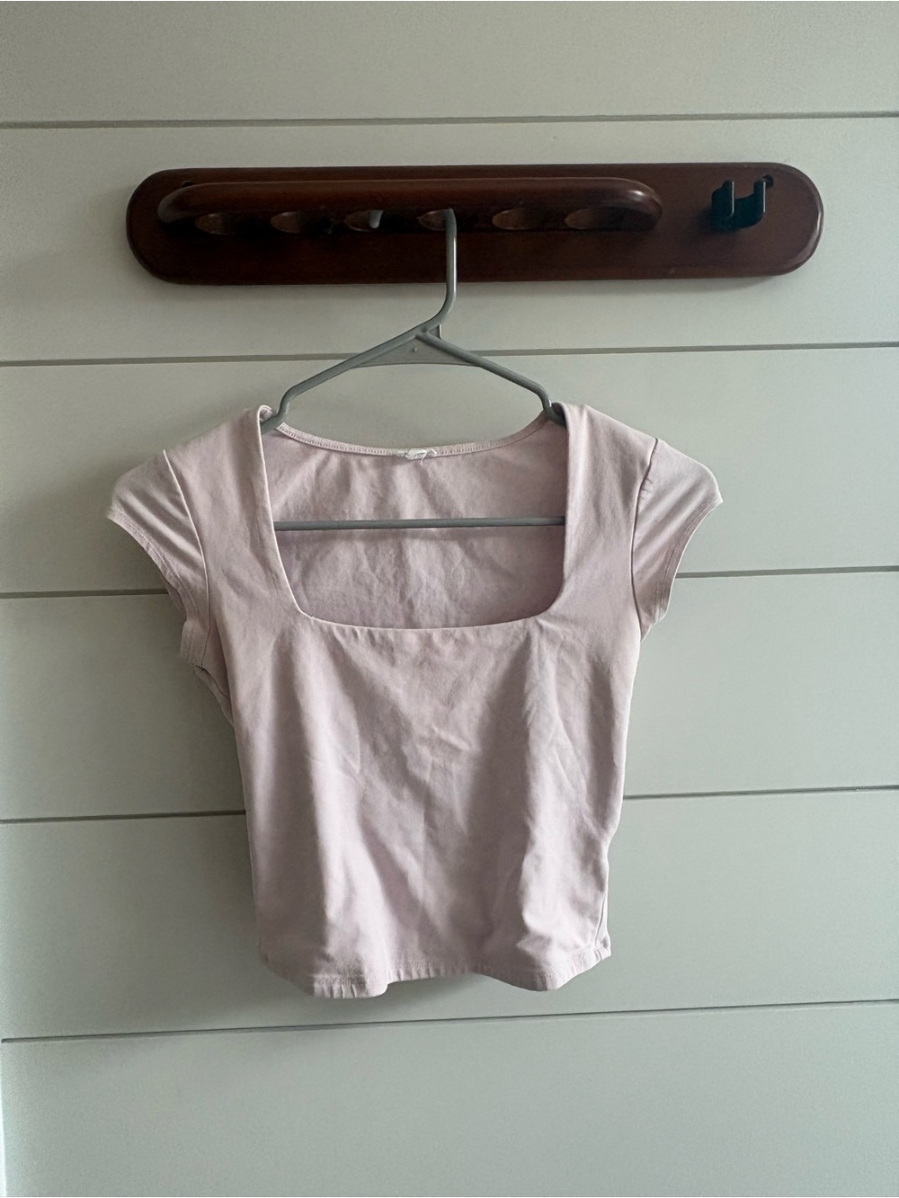 Garage Women’s Square Neck Short Sleeve Top - Light Pink